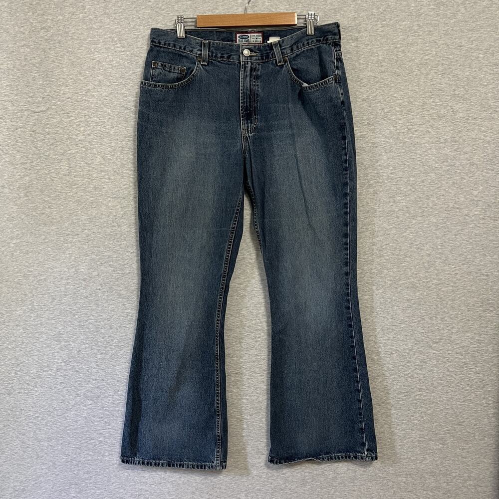 Vintage Y2K Old Navy Blue Jeans Womens‎ 14 Boot Flare Leg Dark Wash Denim
